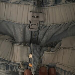 Forever 21 Light Wash Paperbag light wash Blue Women's